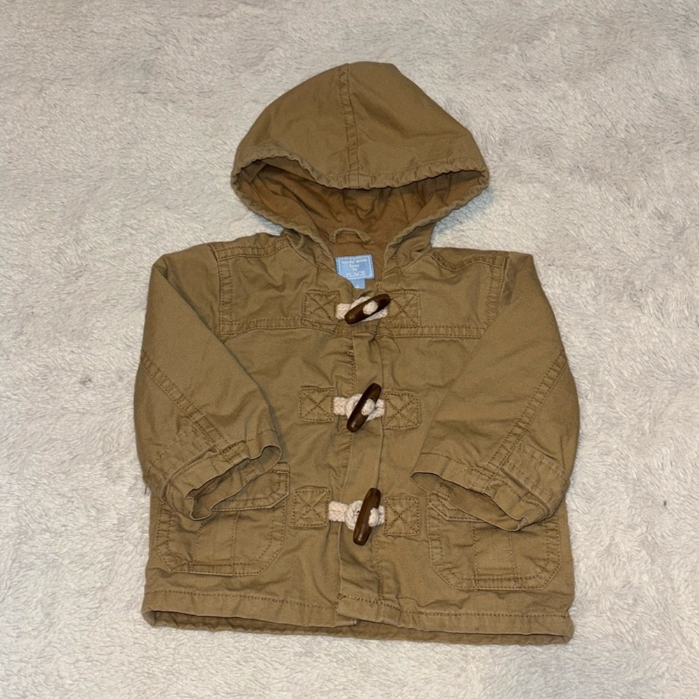 The children’s place brown tan full zip jacket 3-6 months